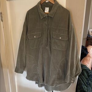 Oversized Olive Green Shirt Jacket